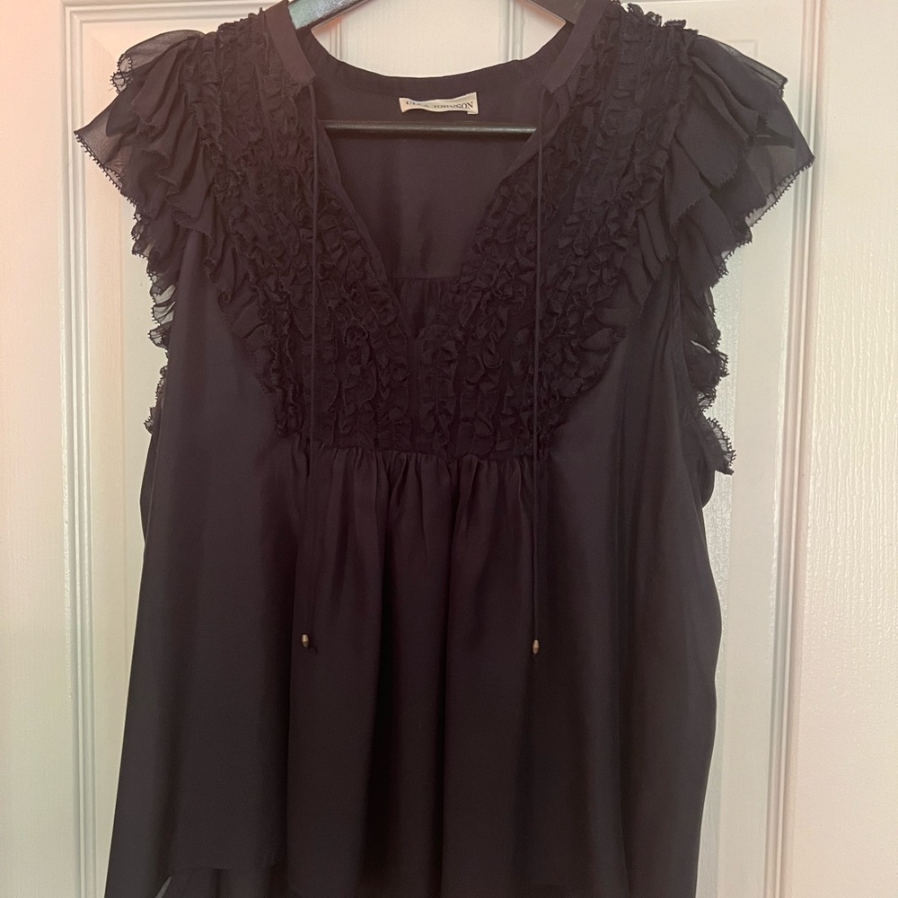 Ulla Johnson navy silk blouse